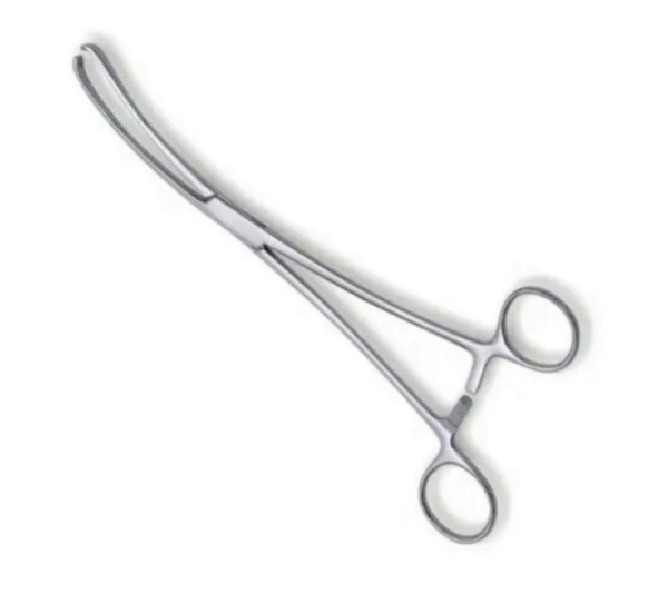 museux tenaculum forceps – curved jaw | 6mm tip | 24 cm | stainless steel